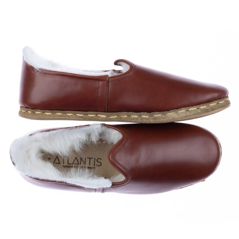 atlantis handmade brown flat shoes