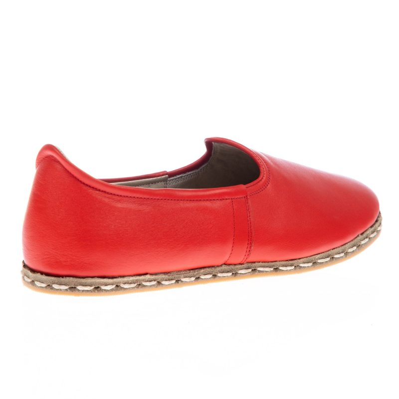 atlantis handmade shoes red flat shoes