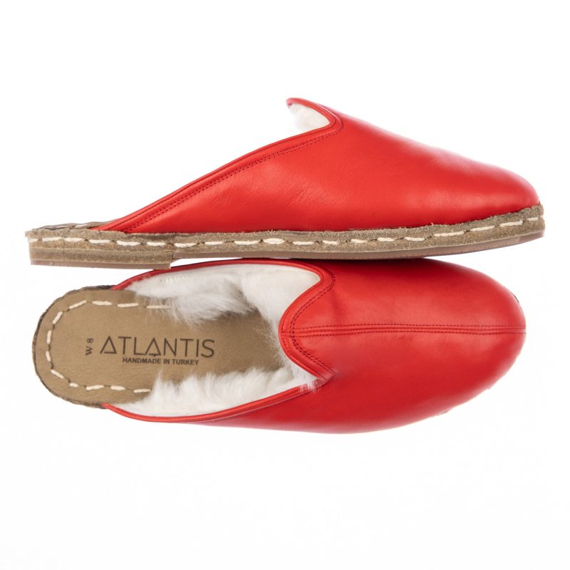 atlantis handmade shoes red slippers with shearling sabah slippers b14074d9 edd9 4198 beb9 c8fd17788189